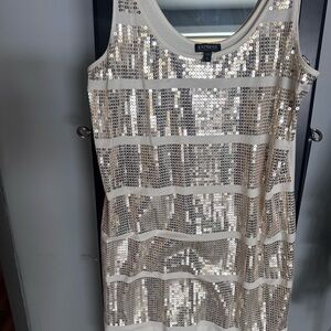 Express Shimmering Gold Sequin Mini Dress